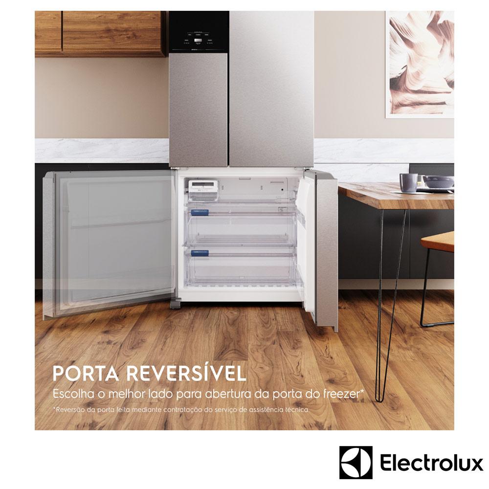 Refrigerador Multidoor Efficient Electrolux de 03 Portas Frost Free com 590 Litros AutoSense e Inverter Inox IM8S