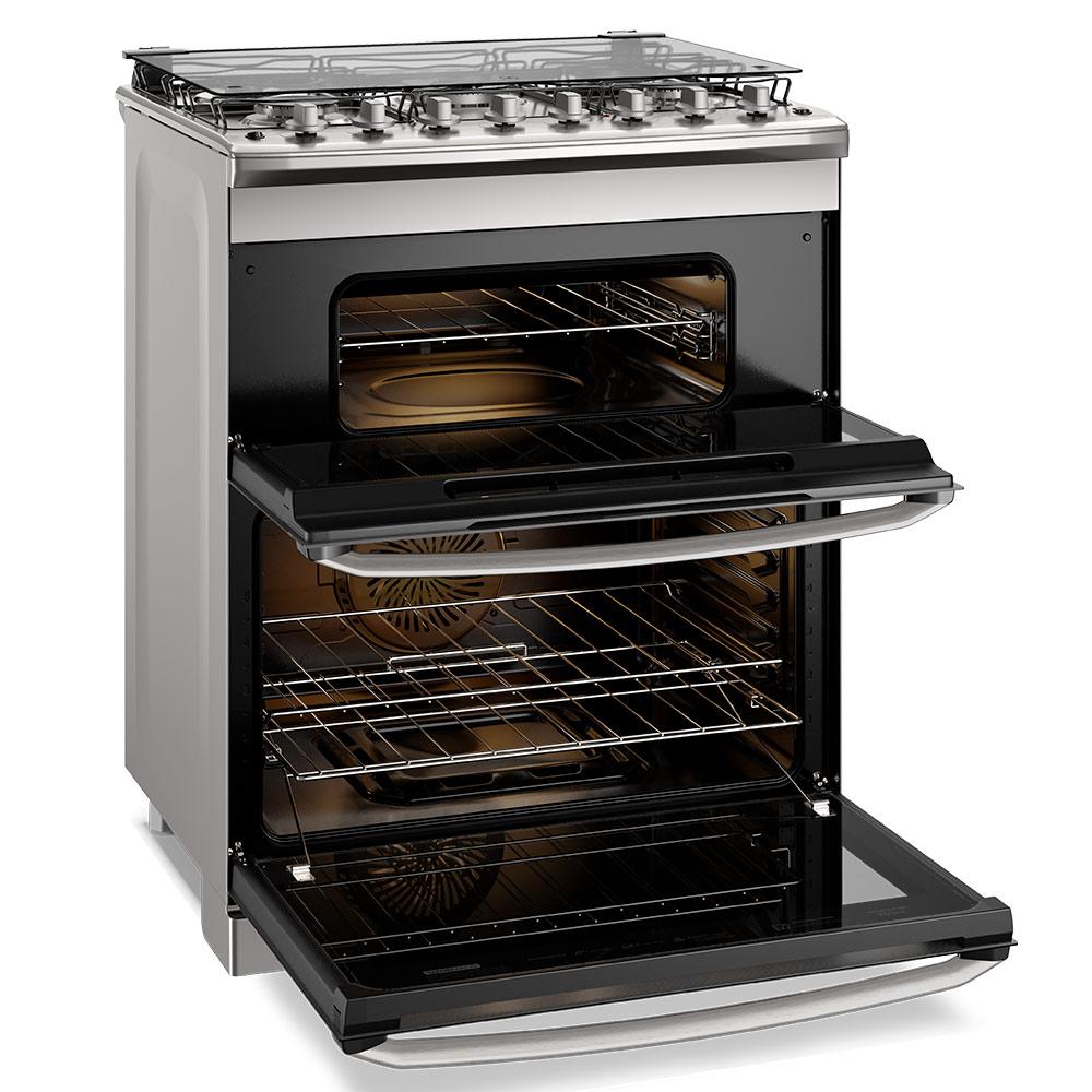 Fogão de Piso Electrolux de 05 Bocas Experience com PerfectCook360 Prata - FE5DC