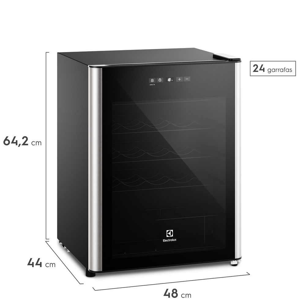 Adega Electrolux 24 Garrafas Uma Porta com Painel Digital WSF24