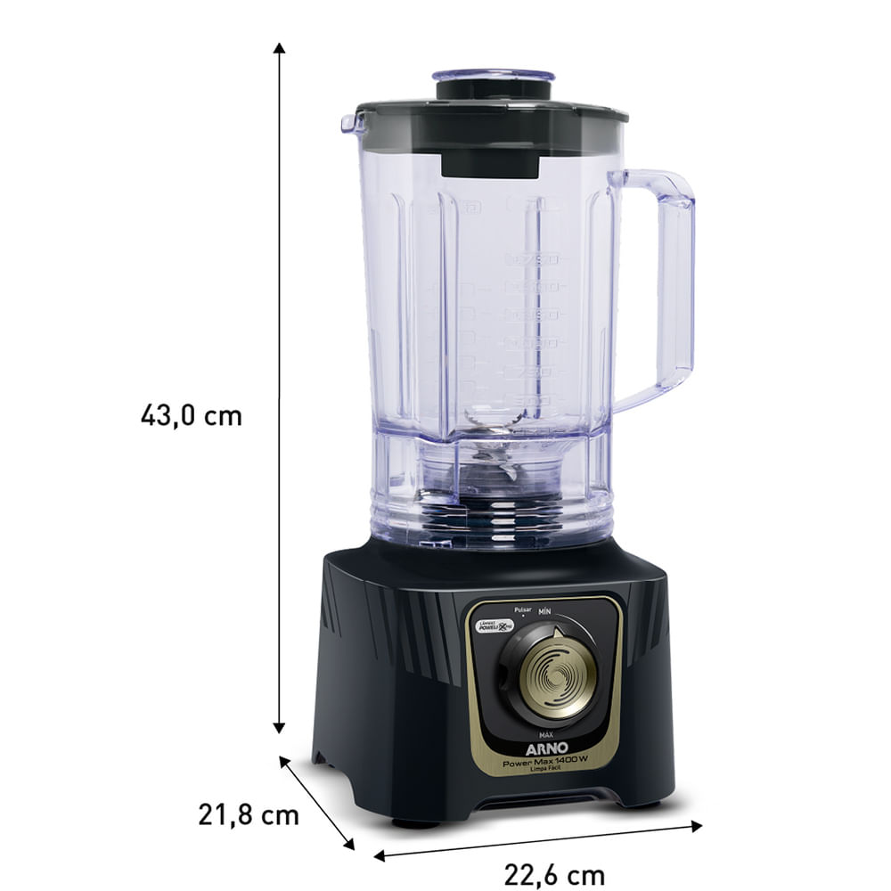 Liquidificador Arno Power Max 1400 Plus com 15 Velocidades e Jarra de 3,1 Litros - LN82