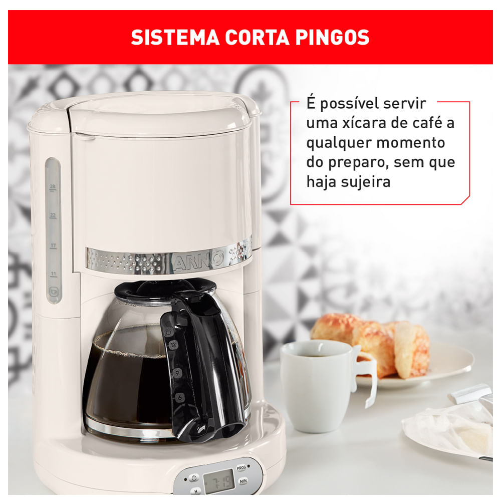 Cafeteira Arno Soleil Marfim para Café em Pó - SFCM