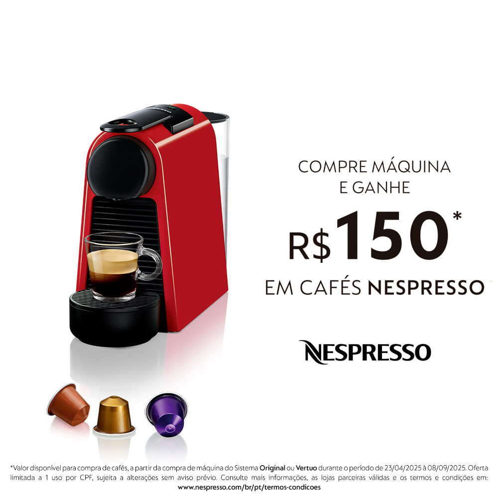 Cafeteira Nespresso Essenza Mini Vermelha para Café Espresso - D30-BR