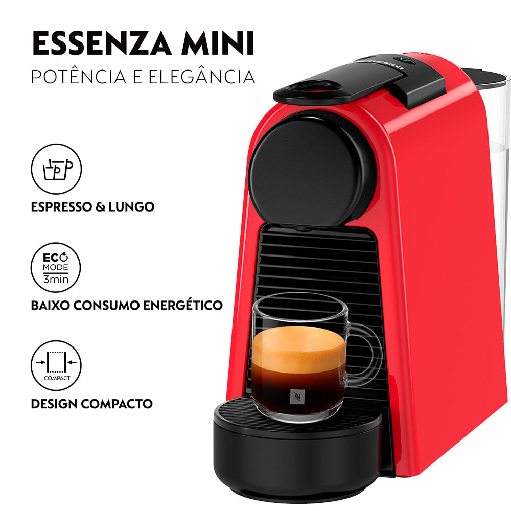 Cafeteira Nespresso Essenza Mini Vermelha para Café Espresso - D30-BR