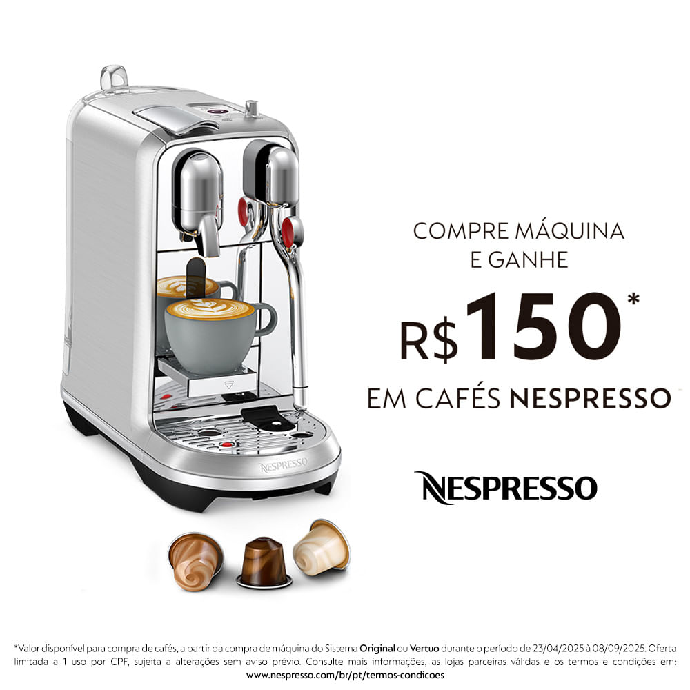 Cafeteira Nespresso Creatista Plus Cromada para Café Espresso - J520-BR-ME-NE