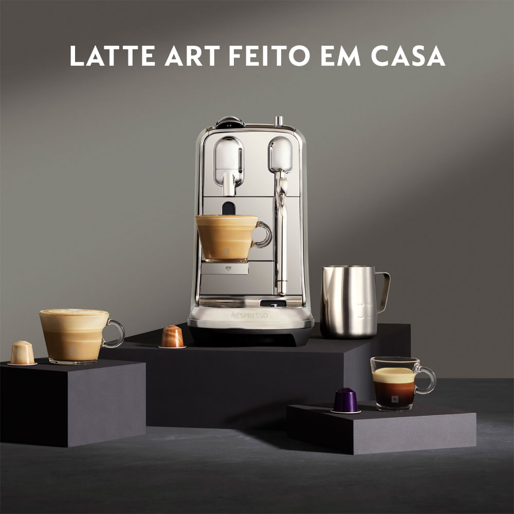 Cafeteira Nespresso Creatista Plus Cromada para Café Espresso - J520-BR-ME-NE