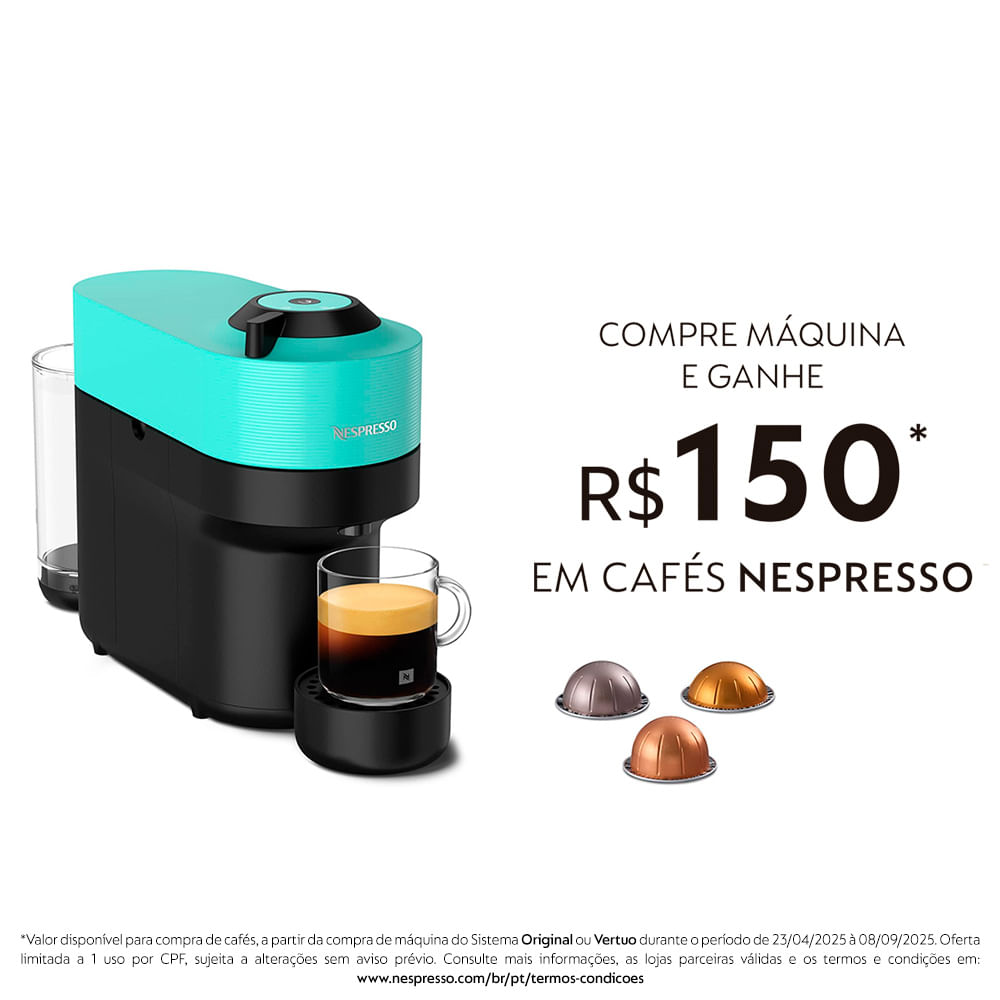Cafeteira Nespresso Vertuo POP Verde Acqua para Café Espresso Manual - GCV2BR