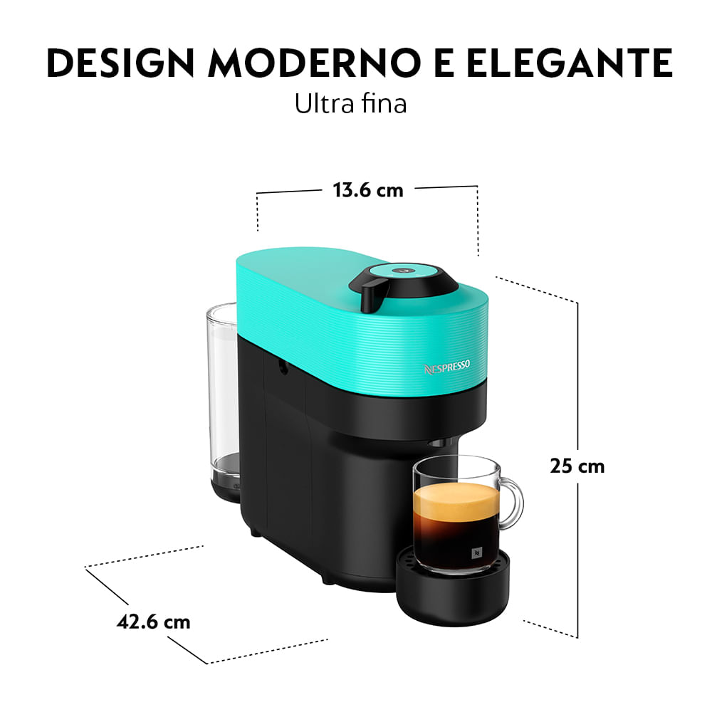 Cafeteira Nespresso Vertuo POP Verde Acqua para Café Espresso Manual - GCV2BR