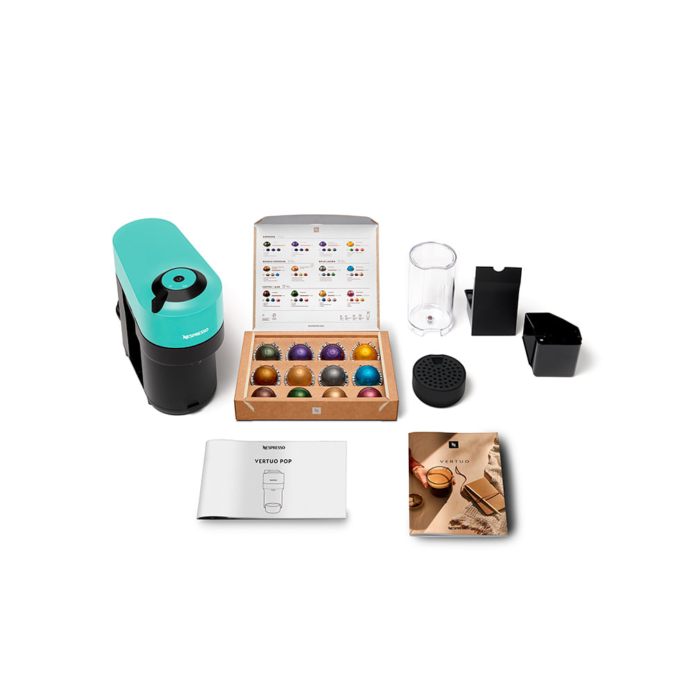 Cafeteira Nespresso Vertuo POP Verde Acqua para Café Espresso Manual - GCV2BR
