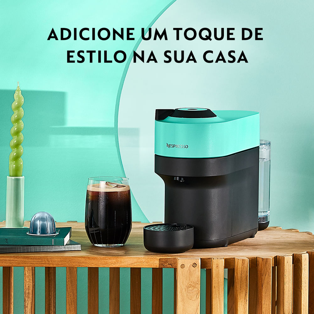 Cafeteira Nespresso Vertuo POP Verde Acqua para Café Espresso Manual - GCV2BR
