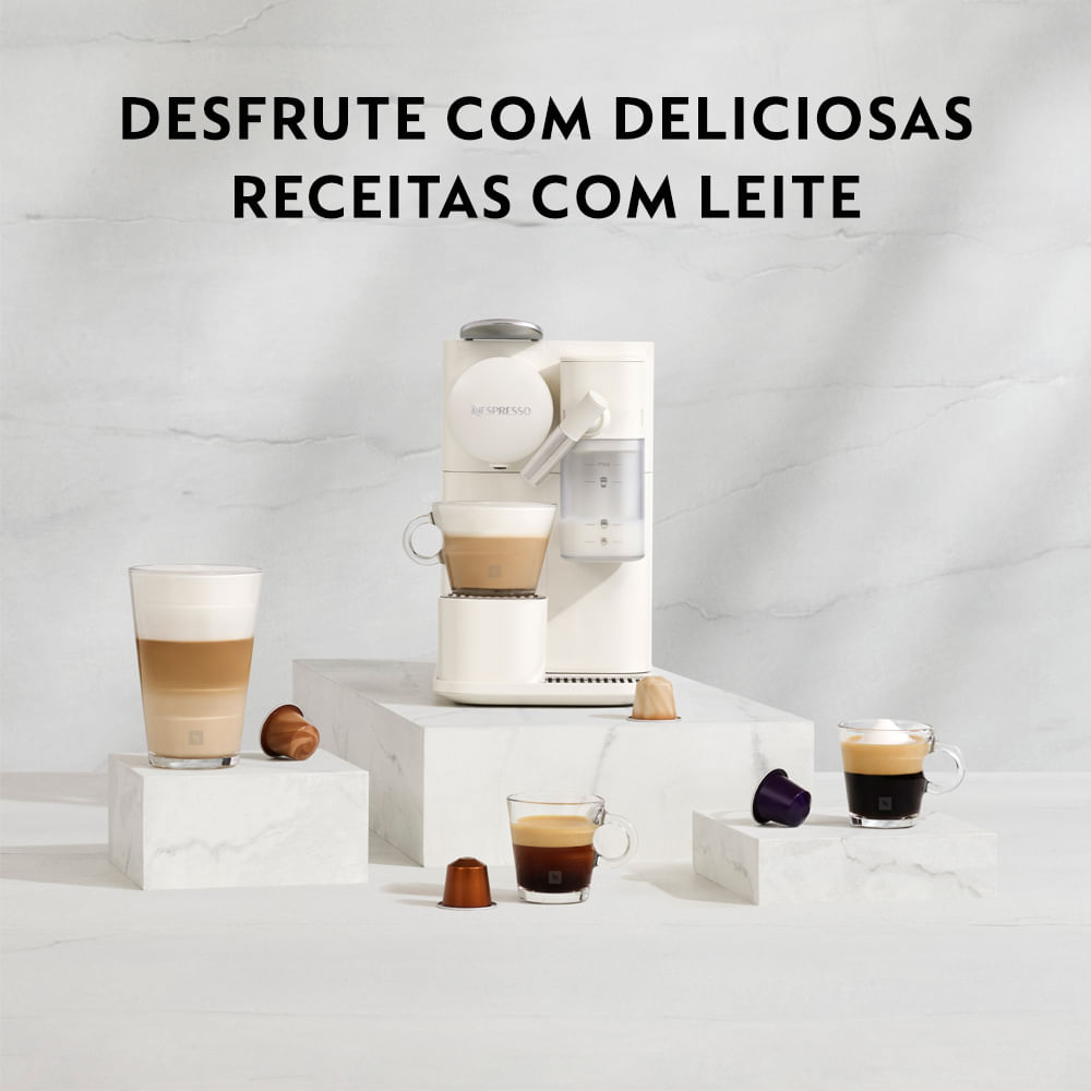 Cafeteira Nespresso New Lattissima One Preta para Café Espresso - F121-BR