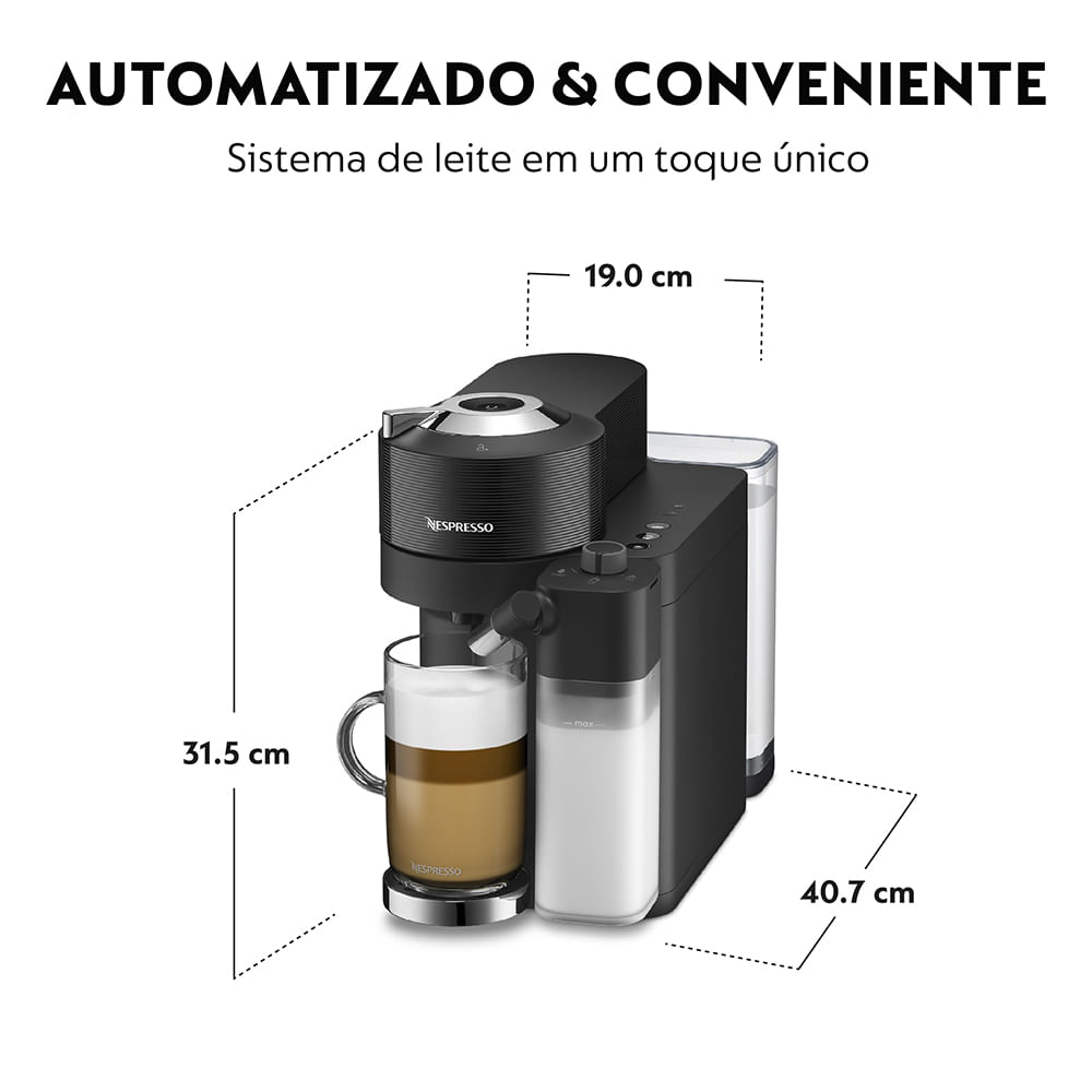 Cafeteira Nespresso Vertuo Lattissima Preta - GDV5BR