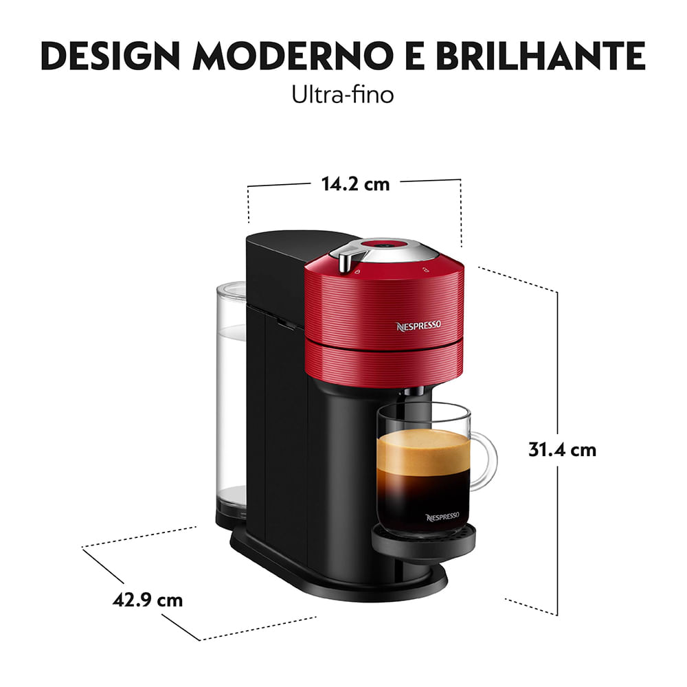 Cafeteira Nespresso Vertuo Next Vermelho Cereja para Café Espresso - GCV1-BR-RE-NE