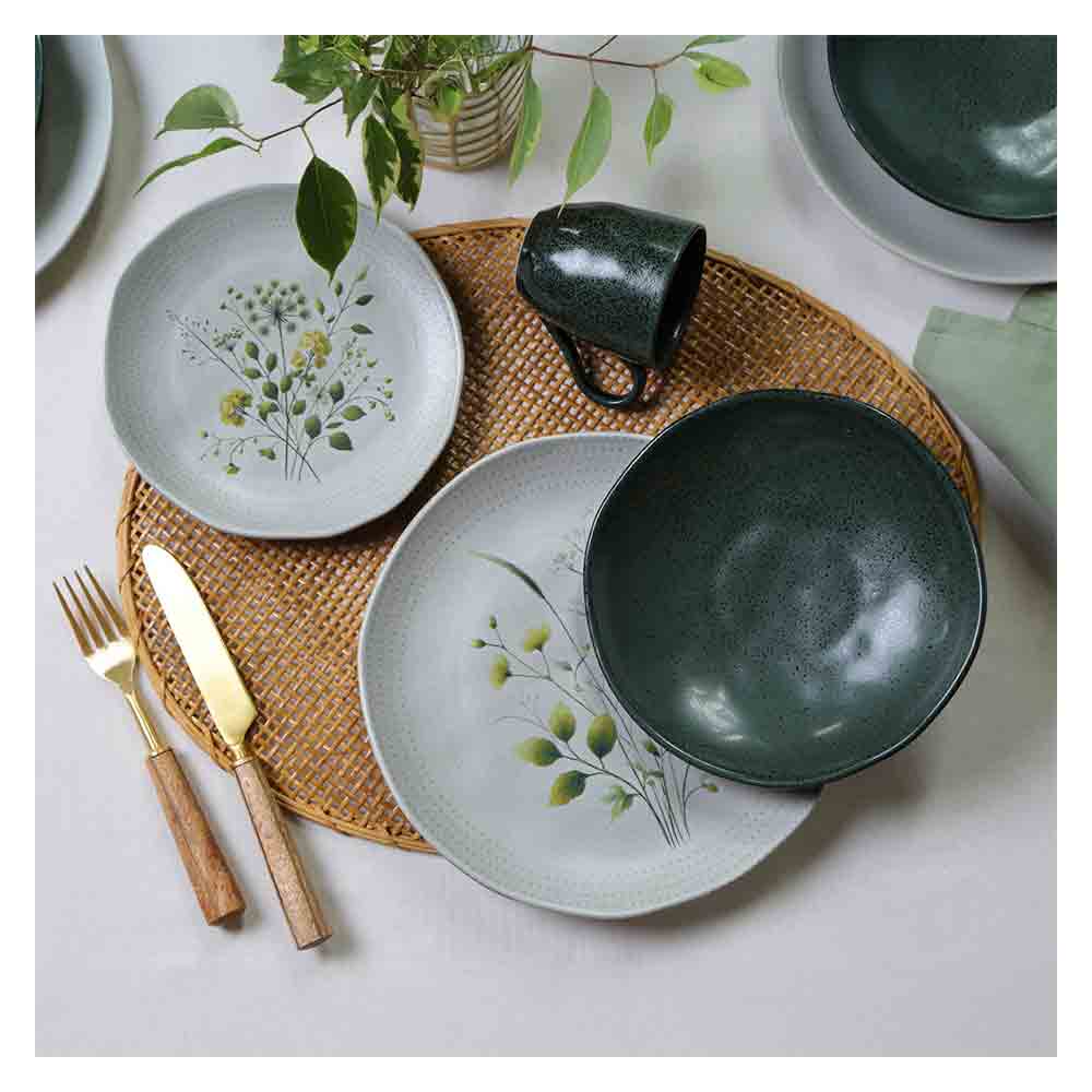 Aparelho de Jantar Orgânico Ammi e Arauco com 16 Peças em Stoneware Colorido - Porto Brasil