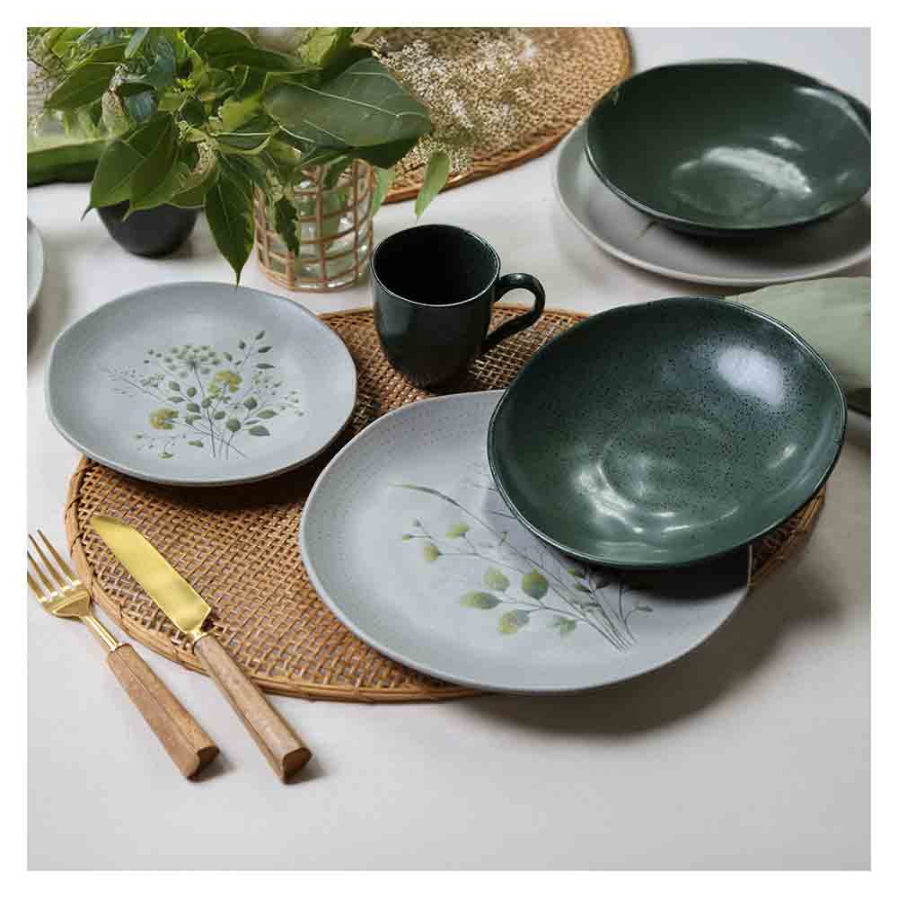 Aparelho de Jantar Orgânico Ammi e Arauco com 16 Peças em Stoneware Colorido - Porto Brasil