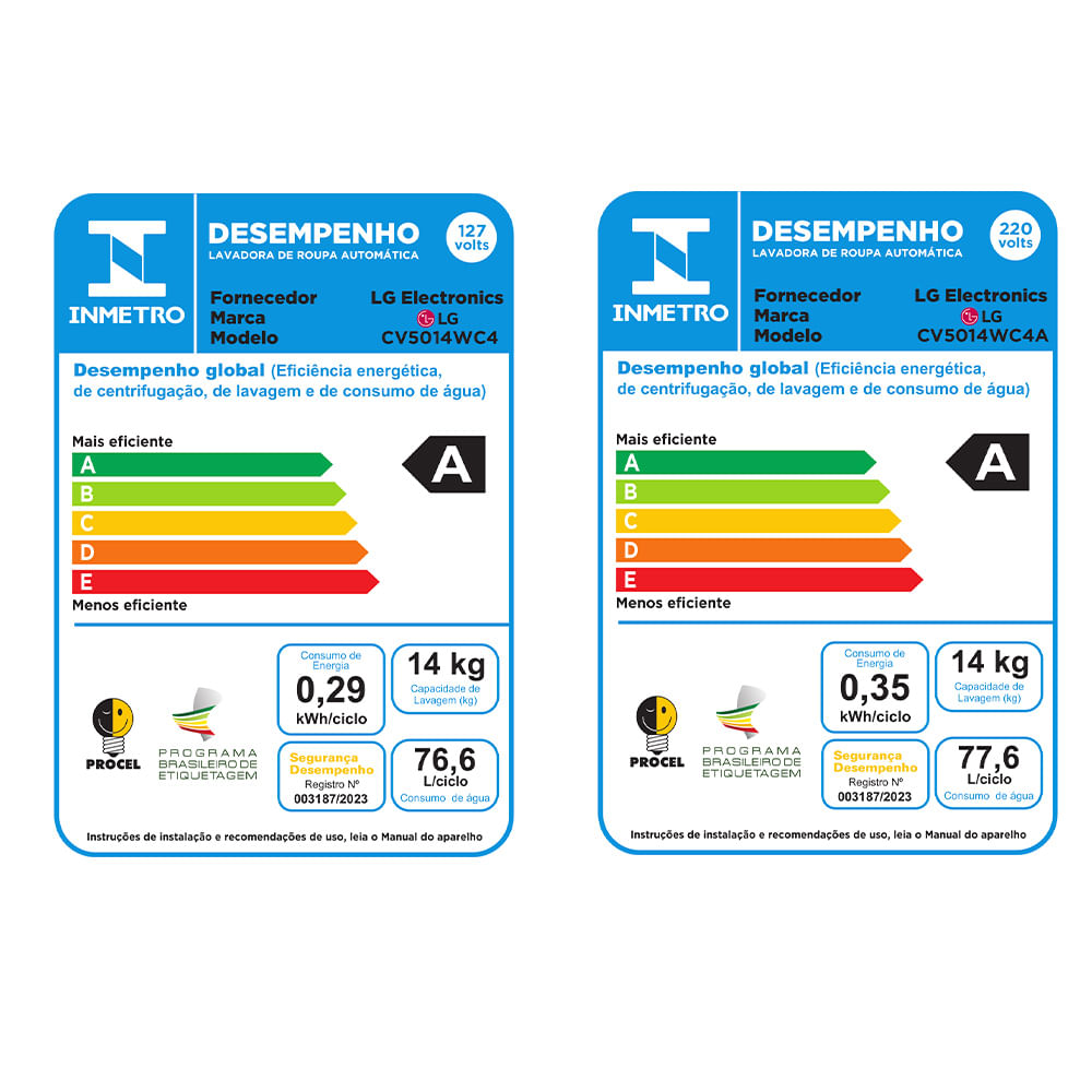 Lava e Seca LG Smart VC4 14kg Branca com Inteligência Artificial AIDD™ (CV5014WC4)