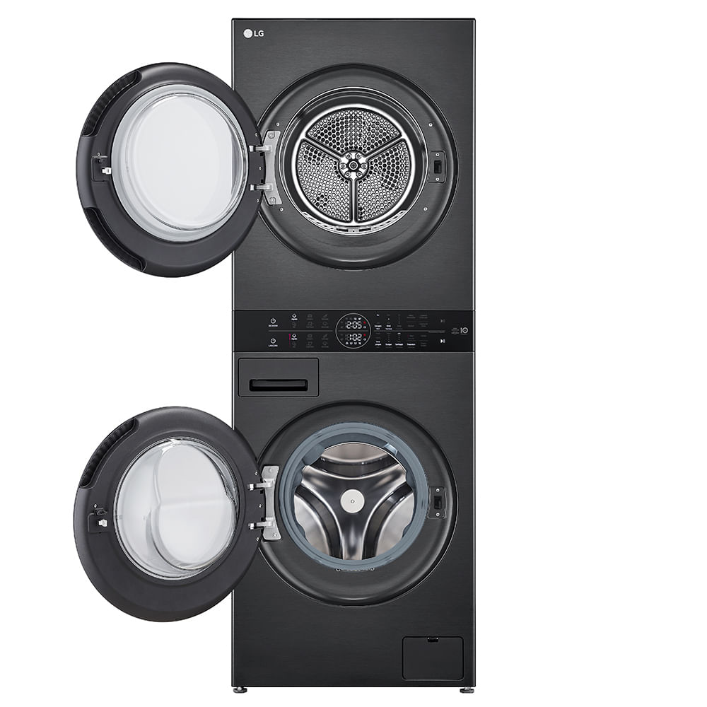 Lava e Seca Torre Smart LG WashTower 14kg Black Inox com AIDD™ WK14BS6