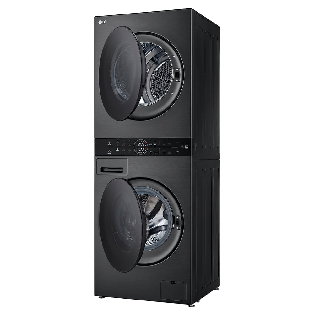 Lava e Seca Torre Smart LG WashTower 14kg Black Inox com AIDD™ WK14BS6