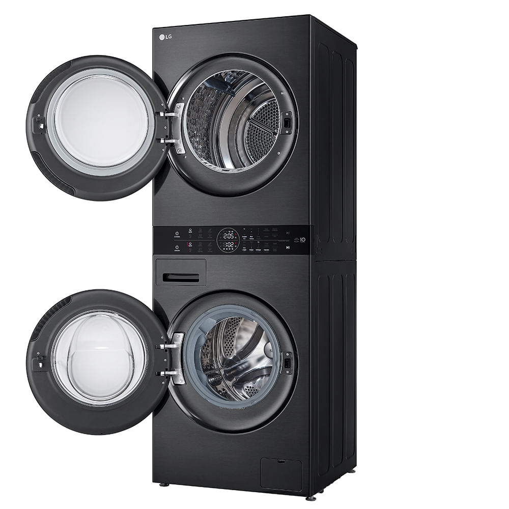 Lava e Seca Torre Smart LG WashTower 14kg Black Inox com AIDD™ WK14BS6