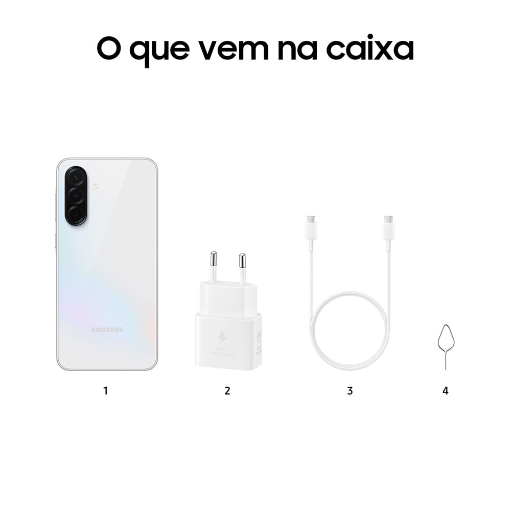 Celular Samsung Galaxy A36 5G 256GB, 8GB RAM, Câmera 50MP, IP67, Super AMOLED 6.7", Recursos AI Branco