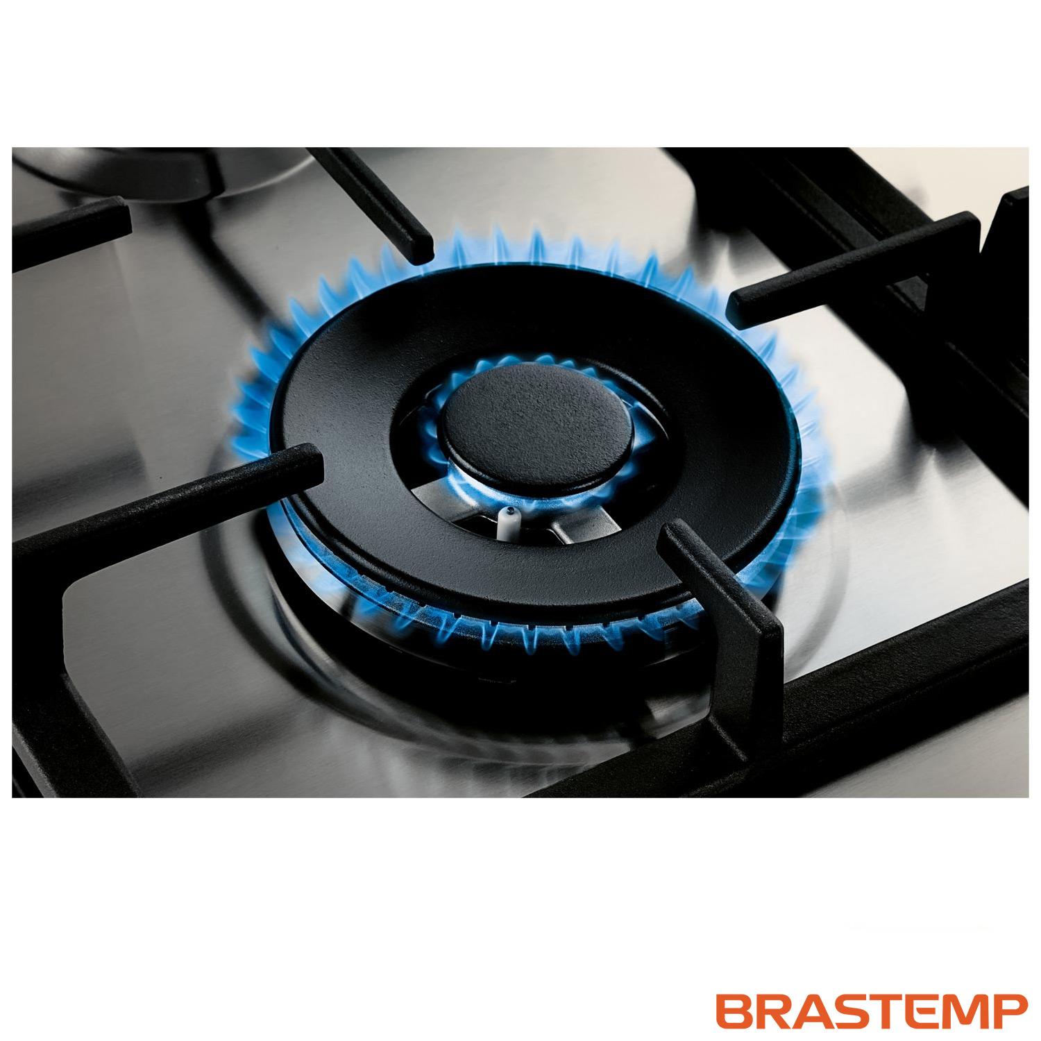 Cooktop 4 Bocas Brastemp Gourmand Inox com Duplachama e Trempe com Ferro Fundido - BDK60DR