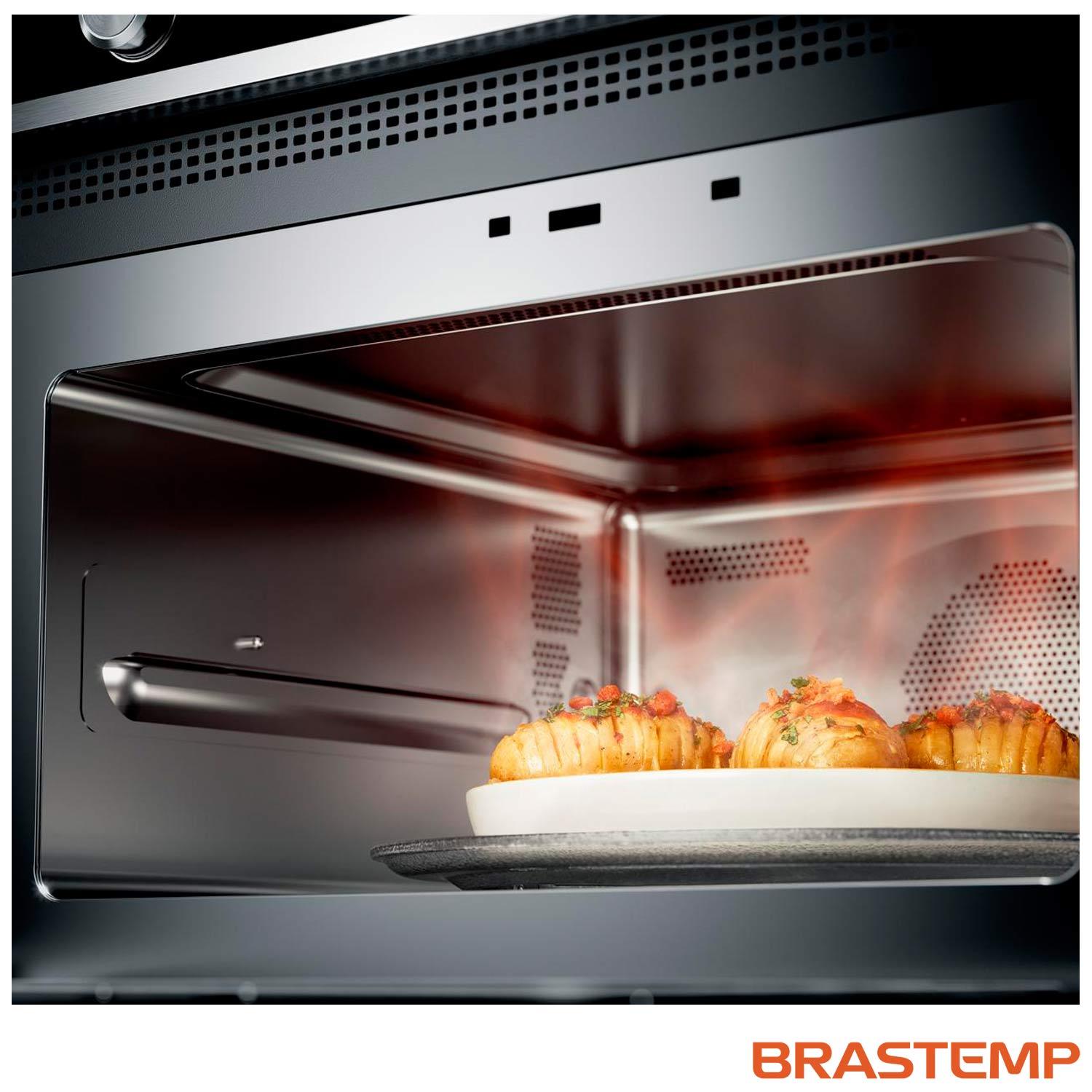 Micro-ondas de Embutir Brastemp Gourmand 40 Litros Inox com Sistema 3D e Sensor Cooking