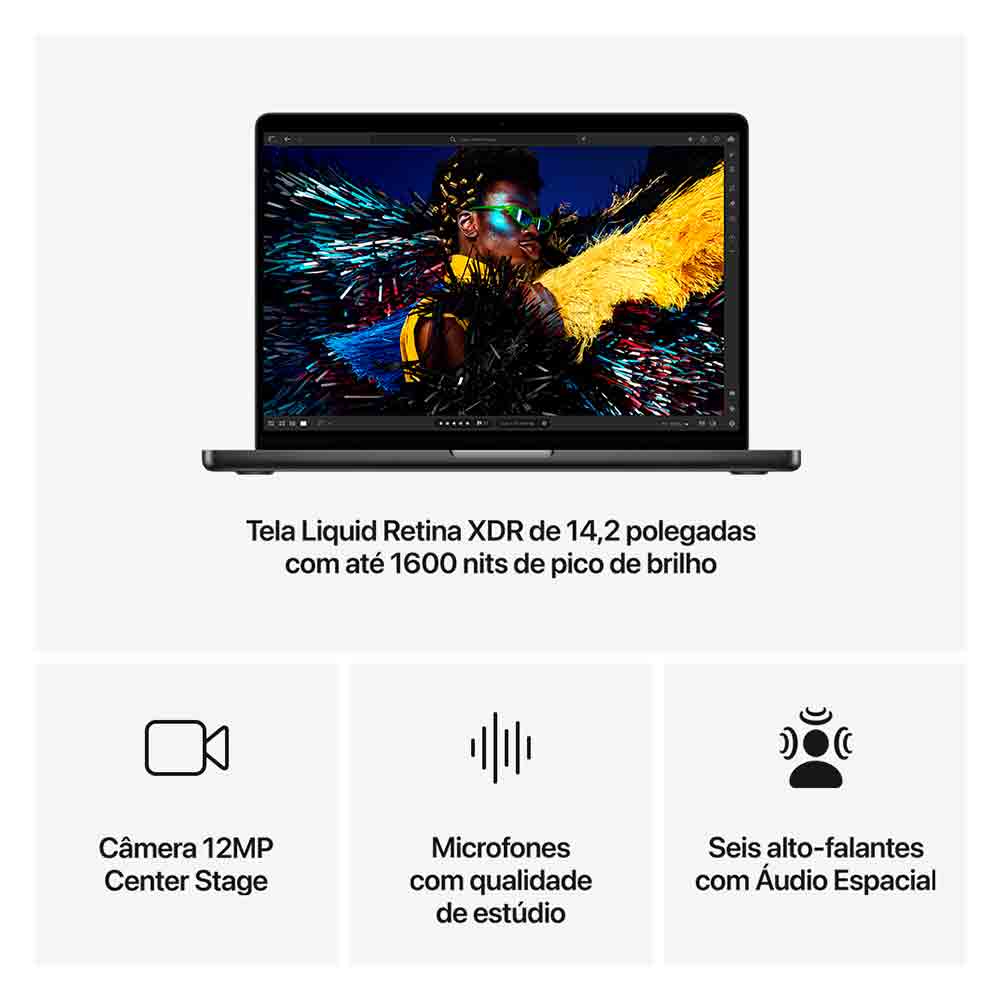 MacBook Pro 14" Apple M4 (16GB RAM 1TB SSD) - Preto-Espacial