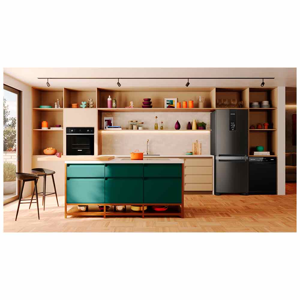 Refrigerador de 02 Portas Brastemp Frost Free Inverse A+++ 447 Litros Black Inox com Smart Flow e Fresh Box - BRE57FE