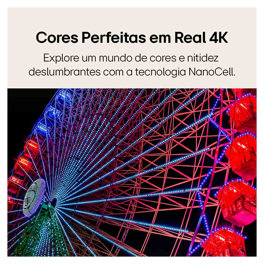 Smart TV 4K LG NanoCell 55" Polegadas 55NANO80TSA, Processador a5 Ger7 AI, Alexa, Controle Smart Magic e Wi-Fi