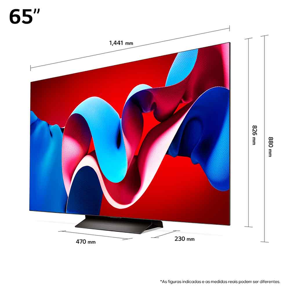 Smart TV 4K LG OLED Evo 65" Polegadas OLED65C4, Processador a9 Ger7, AI, Painel 144Hz e Design Ultra Slim