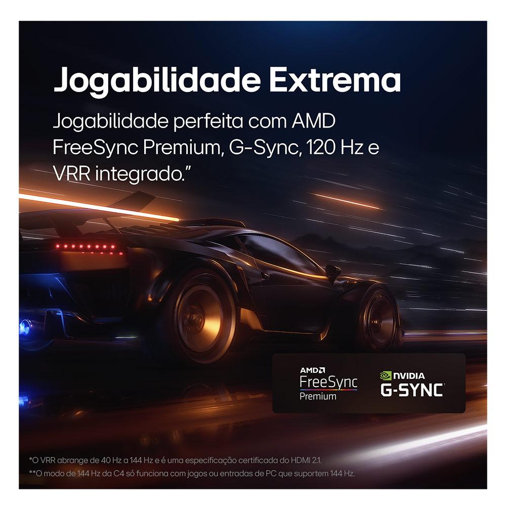 Smart TV 4K LG OLED Evo 65" Polegadas OLED65C4, Processador a9 Ger7, AI, Painel 144Hz e Design Ultra Slim