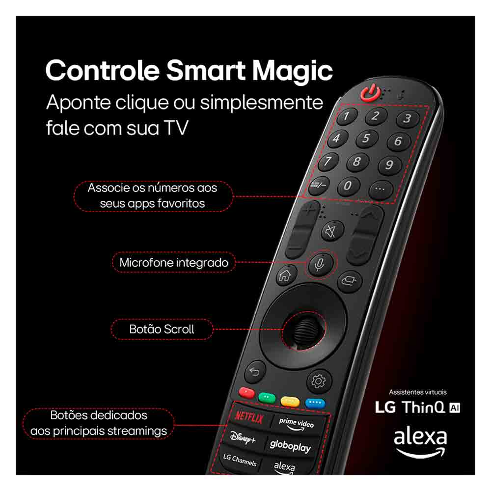 Smart TV 4K LG NanoCell 86" Polegadas 86NANO80TSA, Processador a8 AI, Freesync, Alexa e Wi-Fi
