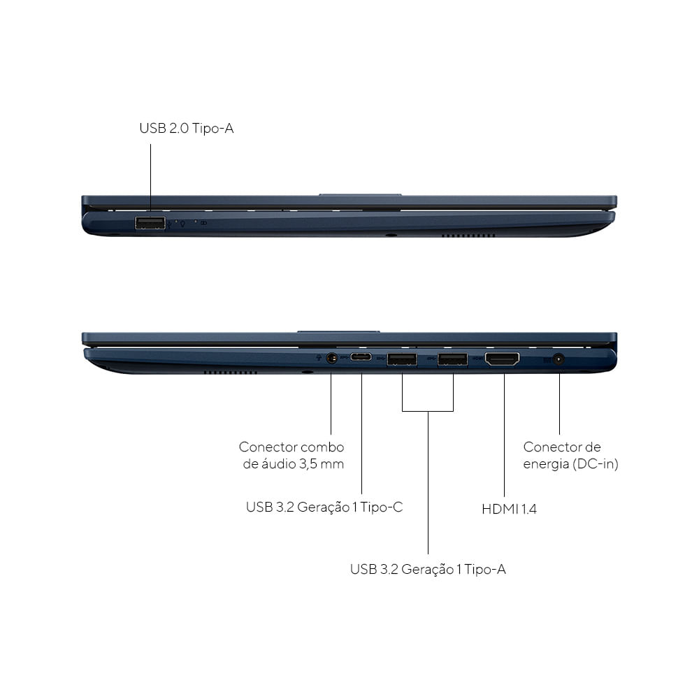 Notebook ASUS VivoBook 15, Intel Core i5, 8GB, 512GB SSD, W11 Home, 15.6'' FHD, Quiet Blue - X1504VA-NJ1743W