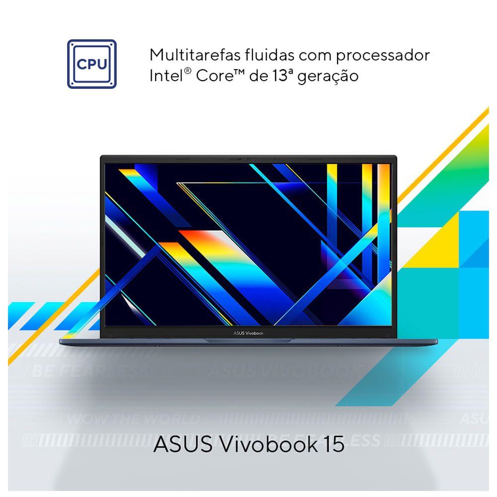 Notebook ASUS VivoBook 15, Intel Core i5, 8GB, 512GB SSD, W11 Home, 15.6'' FHD, Quiet Blue - X1504VA-NJ1743W