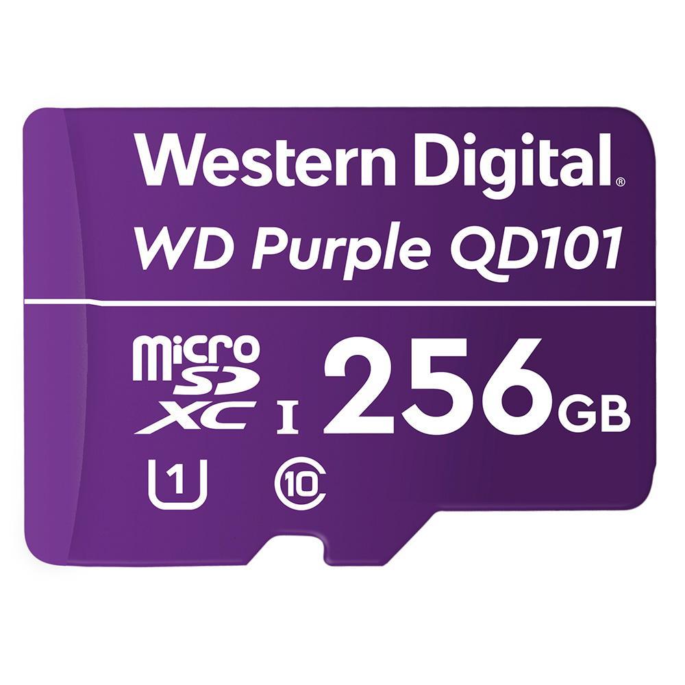 Cartão De Memória Micro-SD 256 GB WD Purple™ Intelbras Durabilidade 5x Maior, Gravação Contínua 24/7