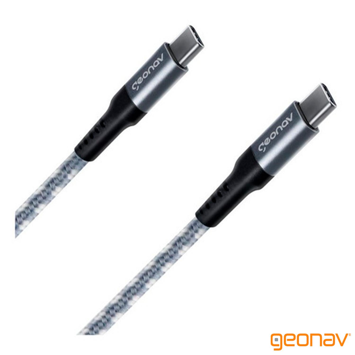 Cabo USB-C para USB-C 2.0 com 1,5 metros Cinza - Geonav - UCC04