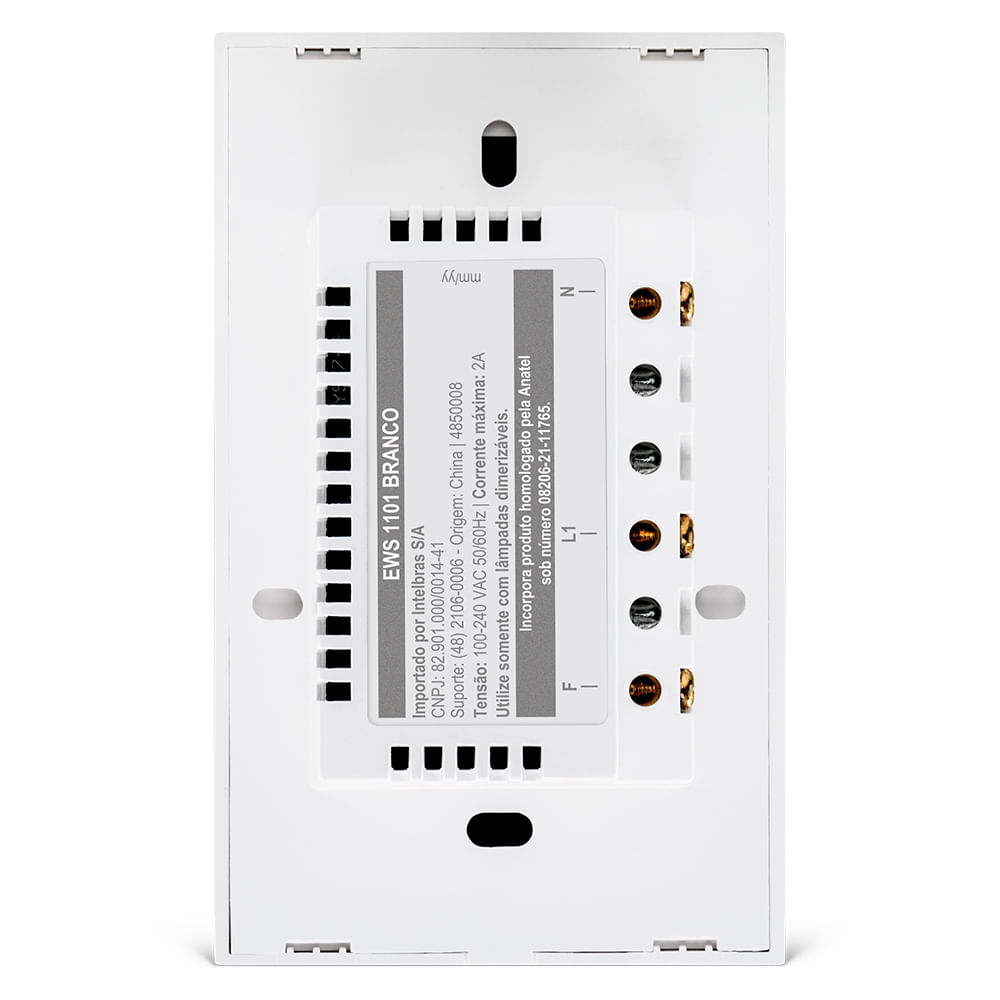 Interruptor Smart Touch Wi-Fi Dimmer Branco - Intelbras - EWS 1101