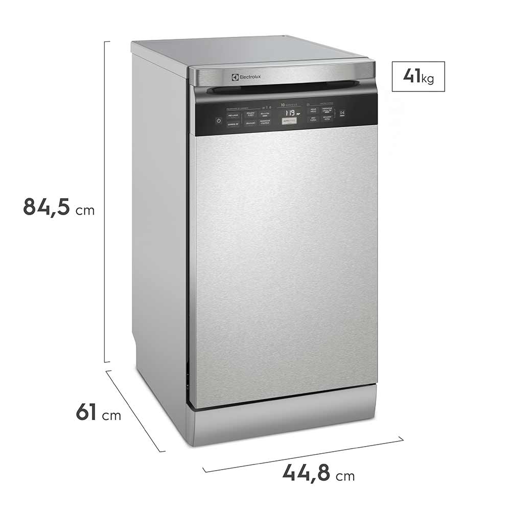 Lava-Louças Electrolux com a porta Inox, 10 Serviços, 07 Programas de Lavagem e Função Higienizar Compras - LL10X