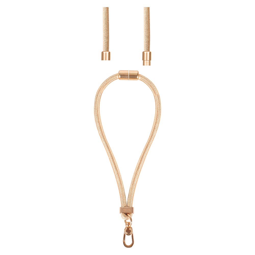 Cordão para Celular Dual Style Universal Ajustável 2x1 Dourado com Acessórios Dourado Geonav - CDU02L03