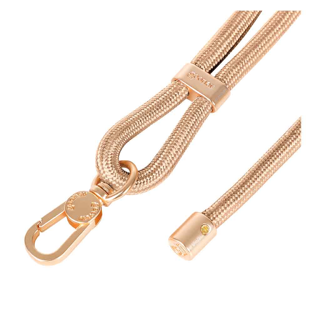 Cordão para Celular Dual Style Universal Ajustável 2x1 Dourado com Acessórios Dourado Geonav - CDU02L03