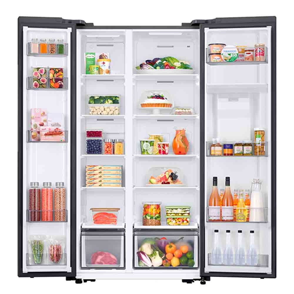 Refrigerador Side By Side Samsumg com 02 Portas Frost Free SmartThings com 560 Litros Inox Look - RS57DG4