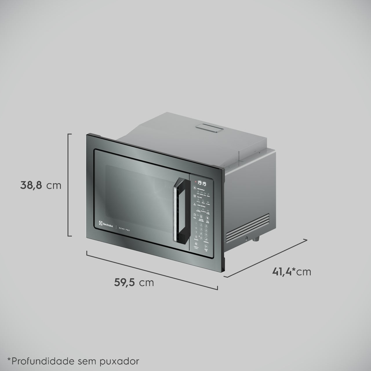 Micro-ondas de Embutir Electrolux ME3HP com 34L Inox com Grill e Função Tira Odor
