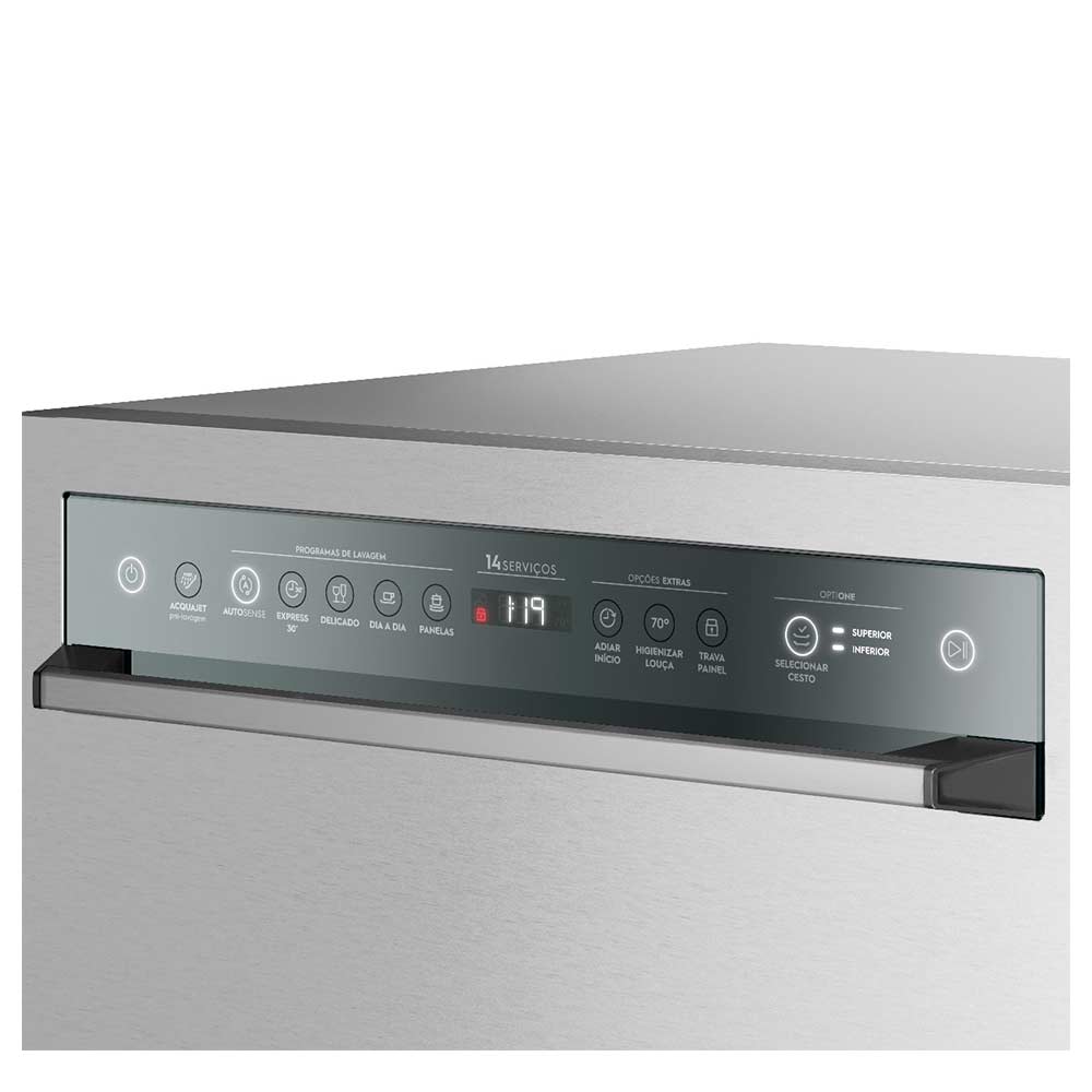 Lava-Louças Electrolux 14 Serviços Inox Home Pro com 05 Programas de Lavagem e Função Higienizar - LS14X