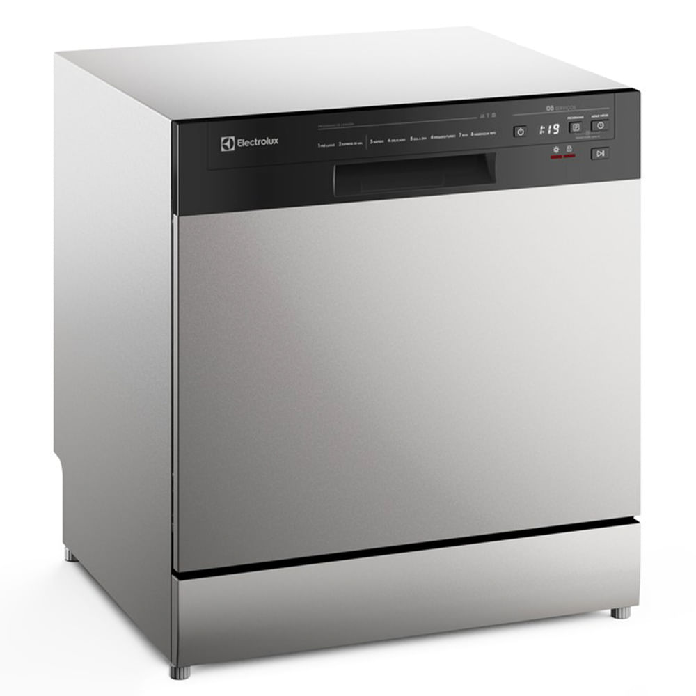 Lava-Louça Electrolux 8 Serviços Inox com Programa Lava e Seca 50' (LS08E) 127V