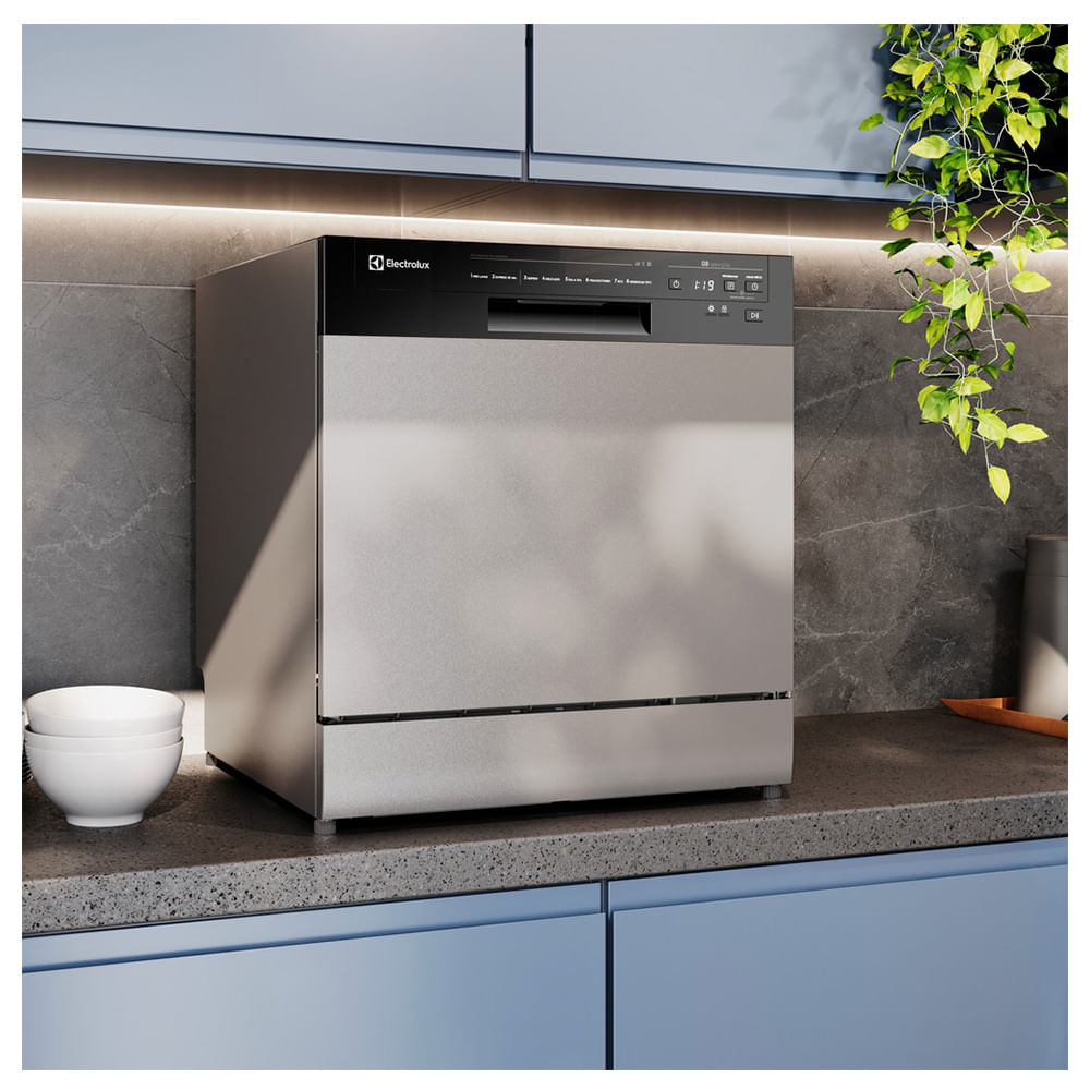 Lava-Louça Electrolux 8 Serviços Inox com Programa Lava e Seca 50' (LS08E) 127V