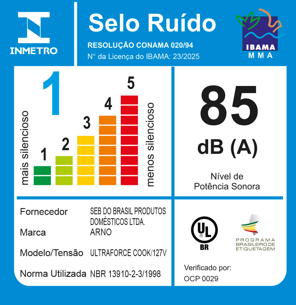 Liquidificador Arno Ultraforce Cook com 06 Lâminas e Jarra com 1,7 Litros - LN95