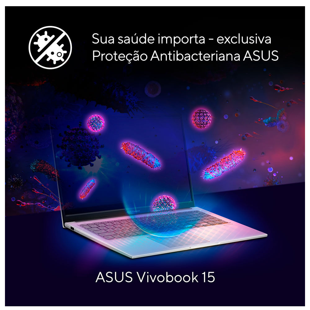 Notebook Asus VivoBook 15, Intel® Core i5 1235U, 8GB, 512GB SSD, Tela de 15,6" FHD, Cool Silver - X1504ZA-NJ986W