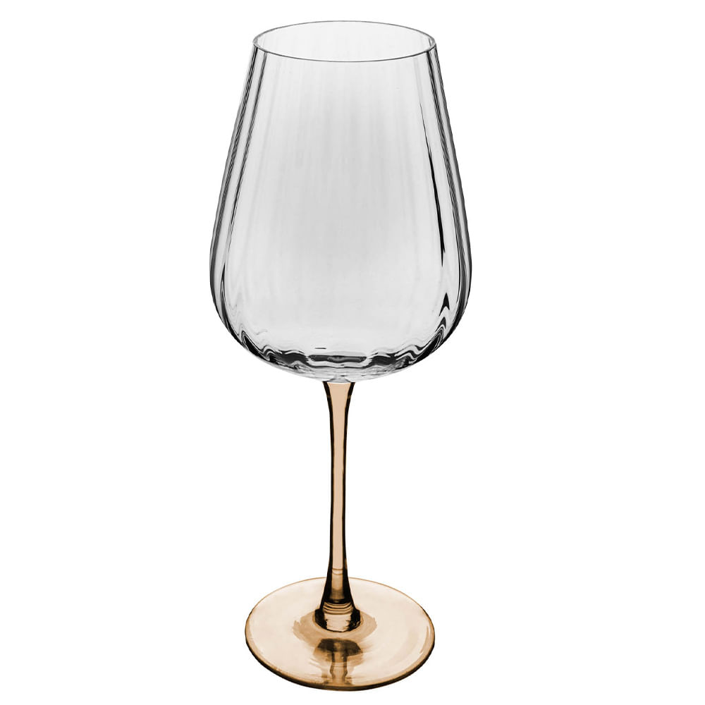 Conjunto com 2 Taças de Vinho com Haste âmbar Classic em Vidro 560ml - Wolff Mesa