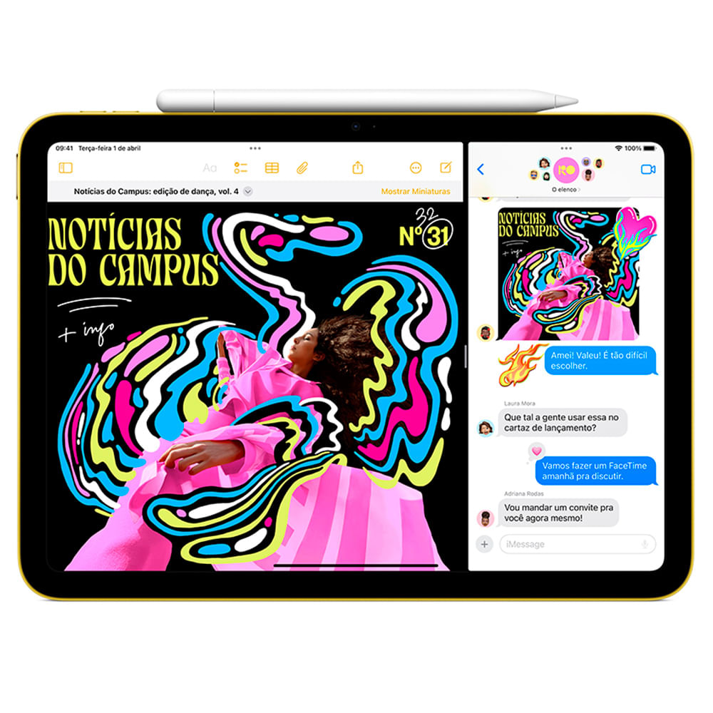 Apple iPad 11ª geração, Chip A16 (Wi-Fi + Cellular, 128GB) - Rosa