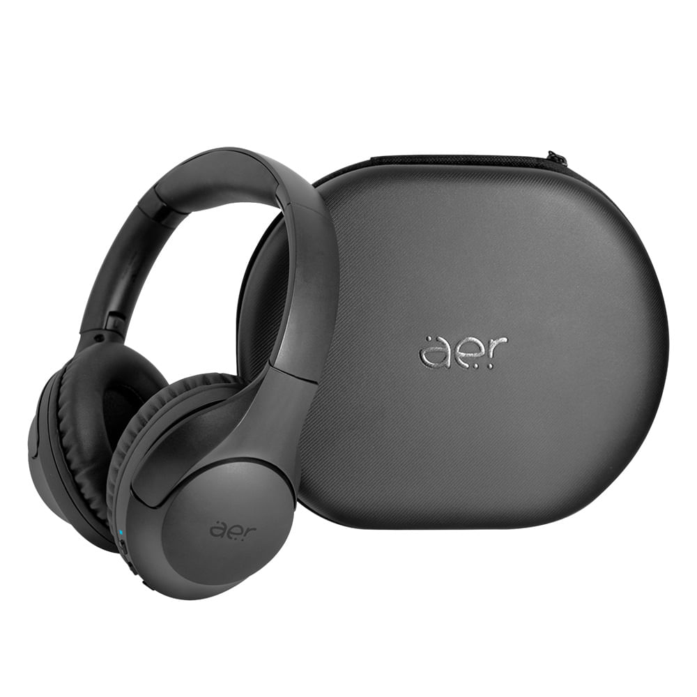 Fone de Ouvido sem Fio Geonav AerMood Over-Ear com Bluetooth Preto - AER14