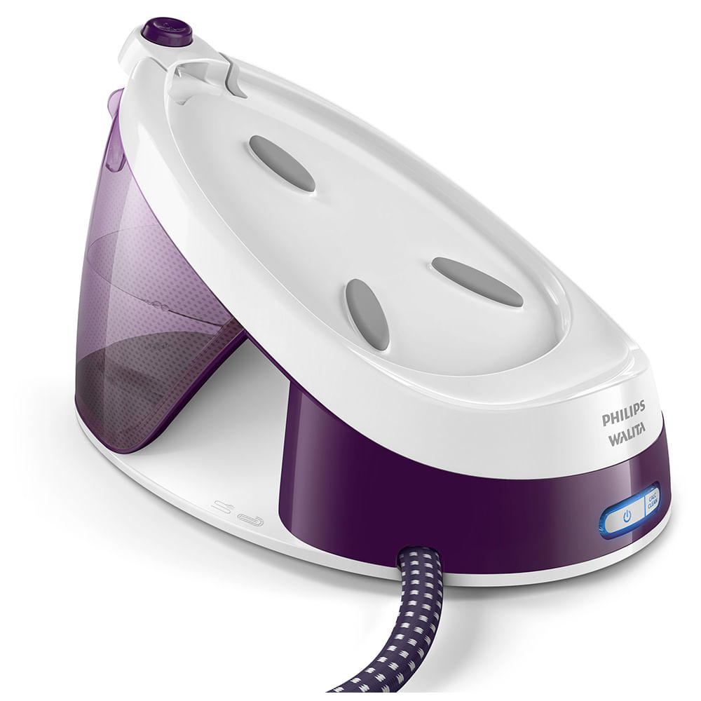 Ferro a Vapor Philips Walita Branco e Roxo PerfectCare Compact Essential com Função Autolimpeza - GC6842